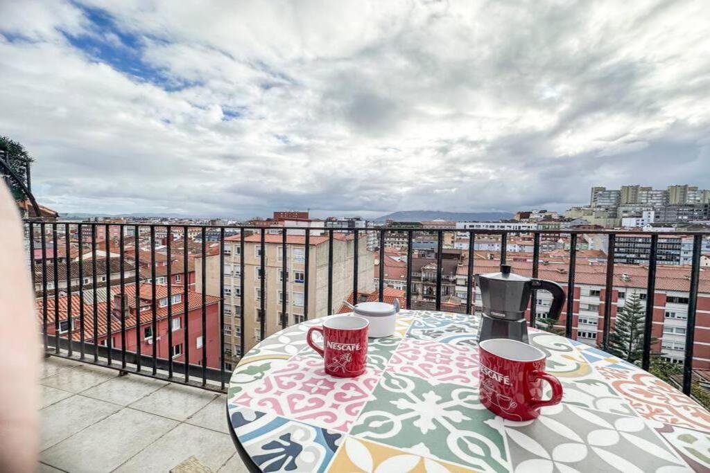 Apartamento Acogedor Loft Con Vistas A La Ciudad Santander Exterior foto